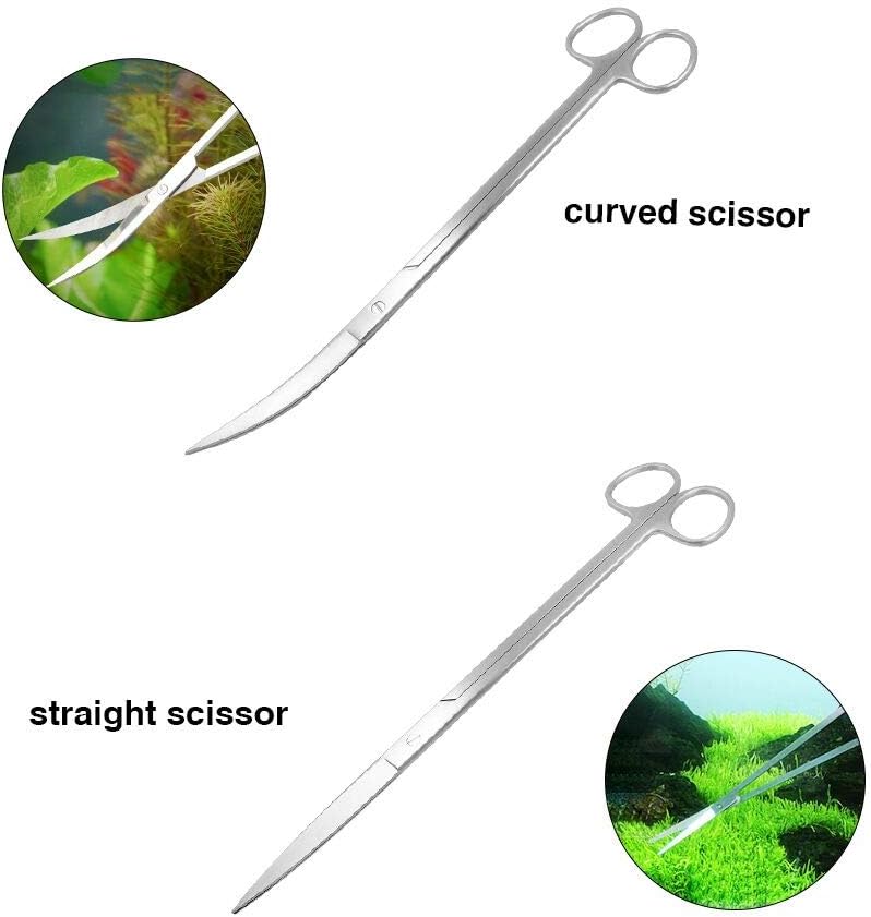 Aquascaping Tools 5 in 1 Kit - Stainless Steel Aquarium Plant Tools Set
