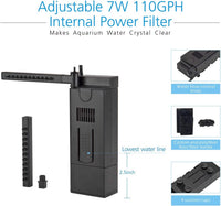 Horizon 8 Gallon LED Glass Aquarium Starter Kit - Curved Tank with 3D Background