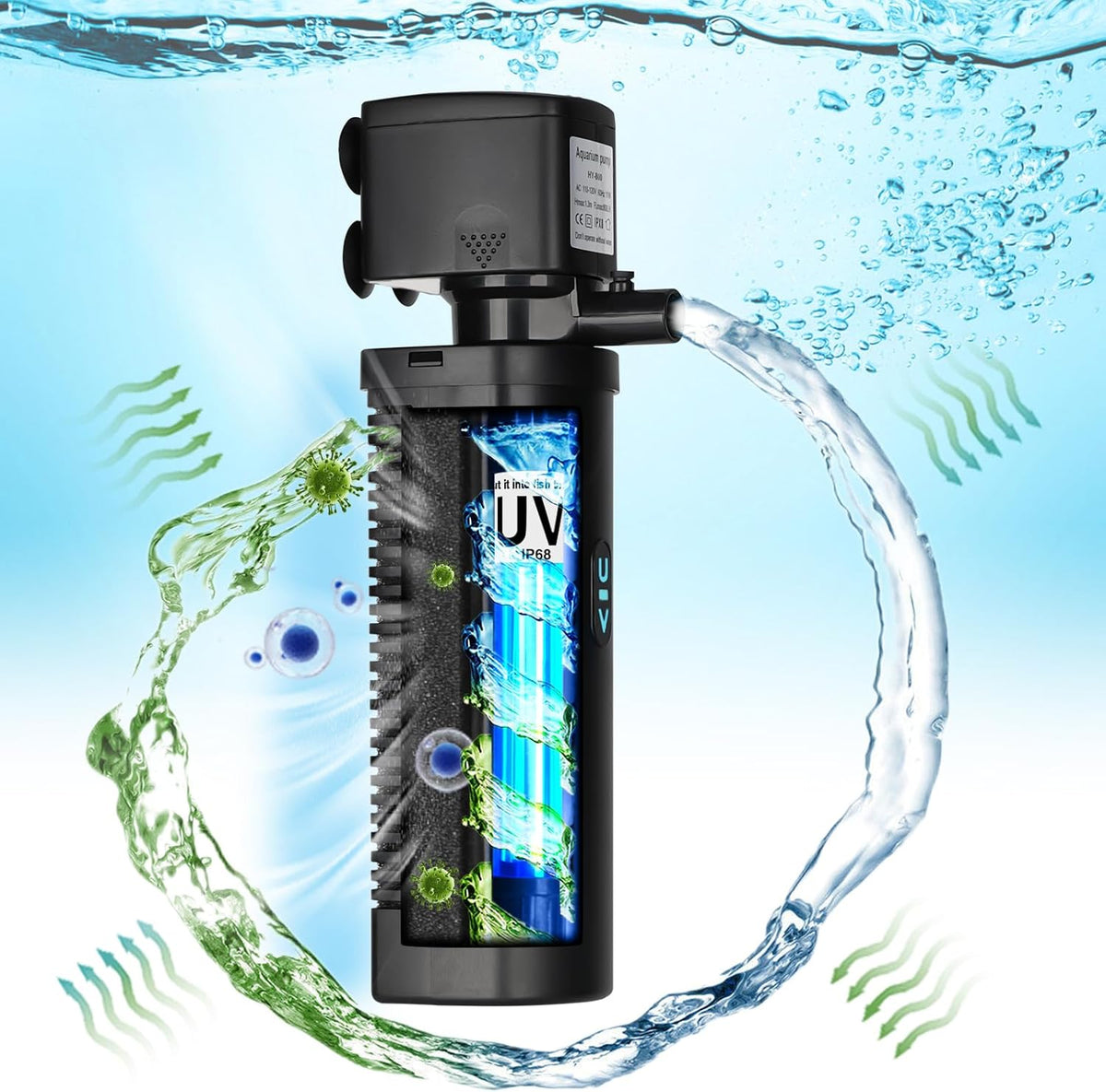 UV Aquarium Filter - Green Clean Machine with Submersible Pump