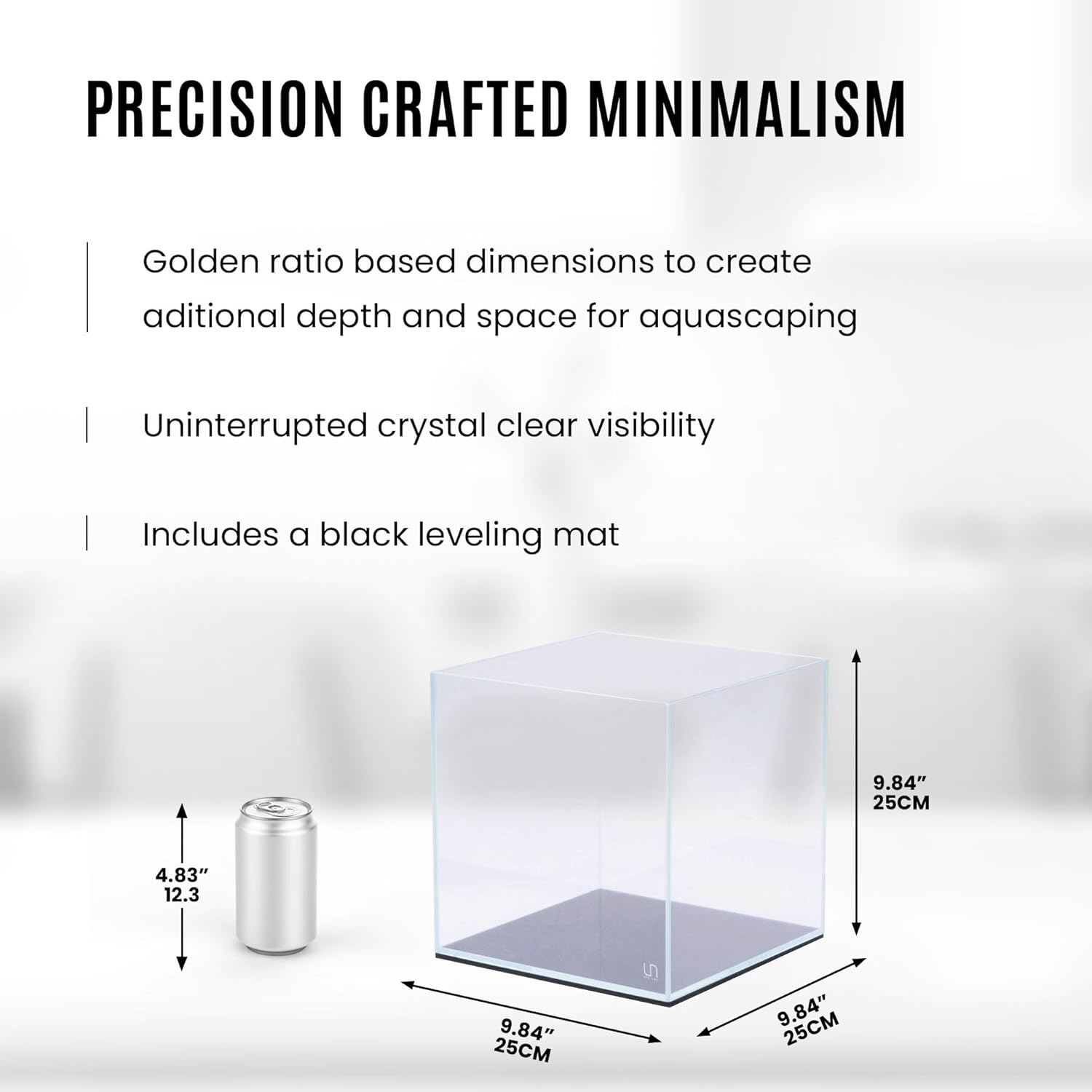 UNS Ultra Clear Rimless Cube Aquarium - Low Iron Glass Fish Tank