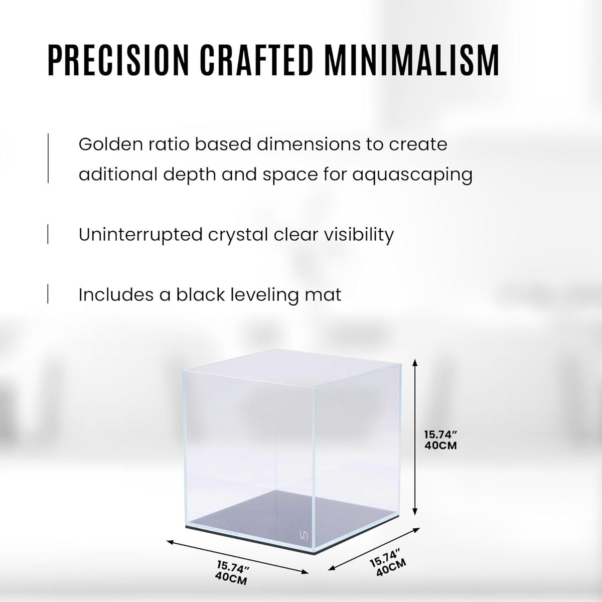 UNS Ultra Clear Rimless Cube Aquarium - Low Iron Glass Fish Tank