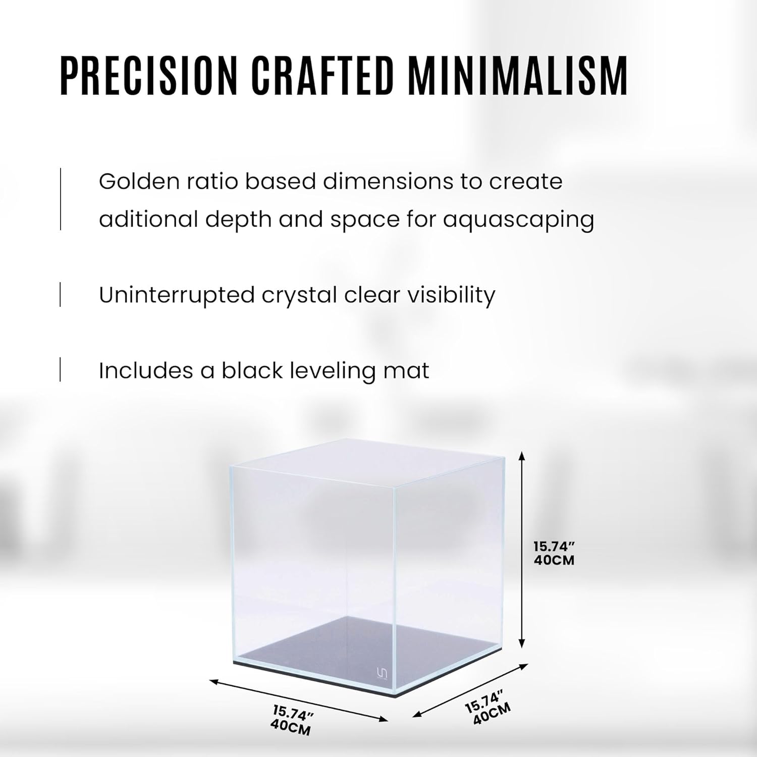 UNS Ultra Clear Rimless Cube Aquarium - Low Iron Glass Fish Tank