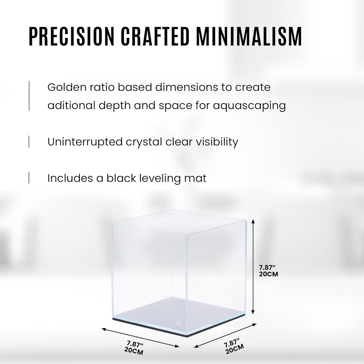 UNS Ultra Clear Rimless Cube Aquarium - Low Iron Glass Fish Tank