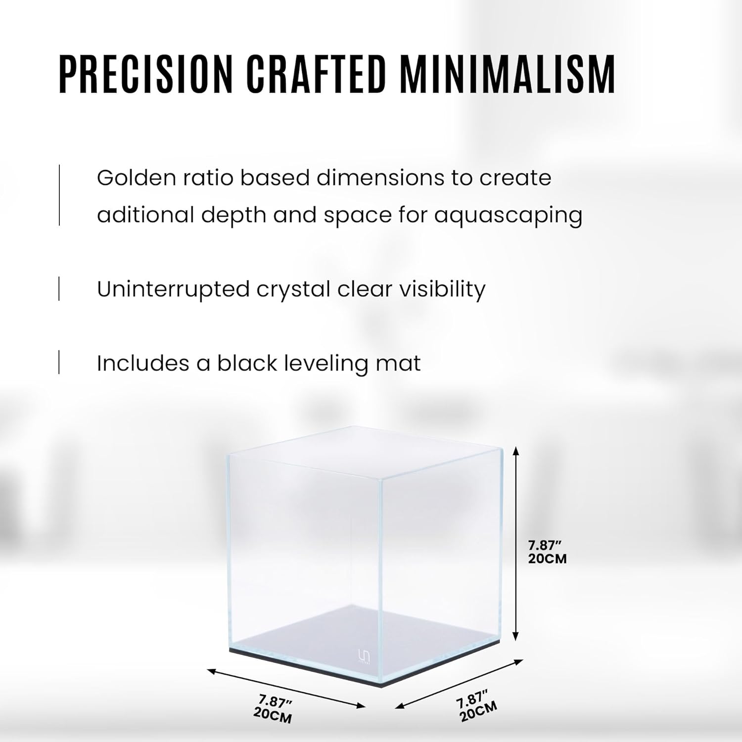 UNS Ultra Clear Rimless Cube Aquarium - Low Iron Glass Fish Tank