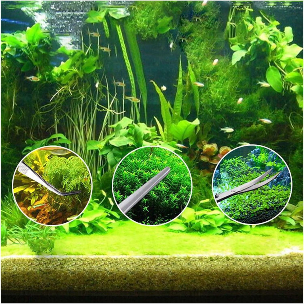 Aquascaping Tools 5 in 1 Kit - Stainless Steel Aquarium Plant Tools Set