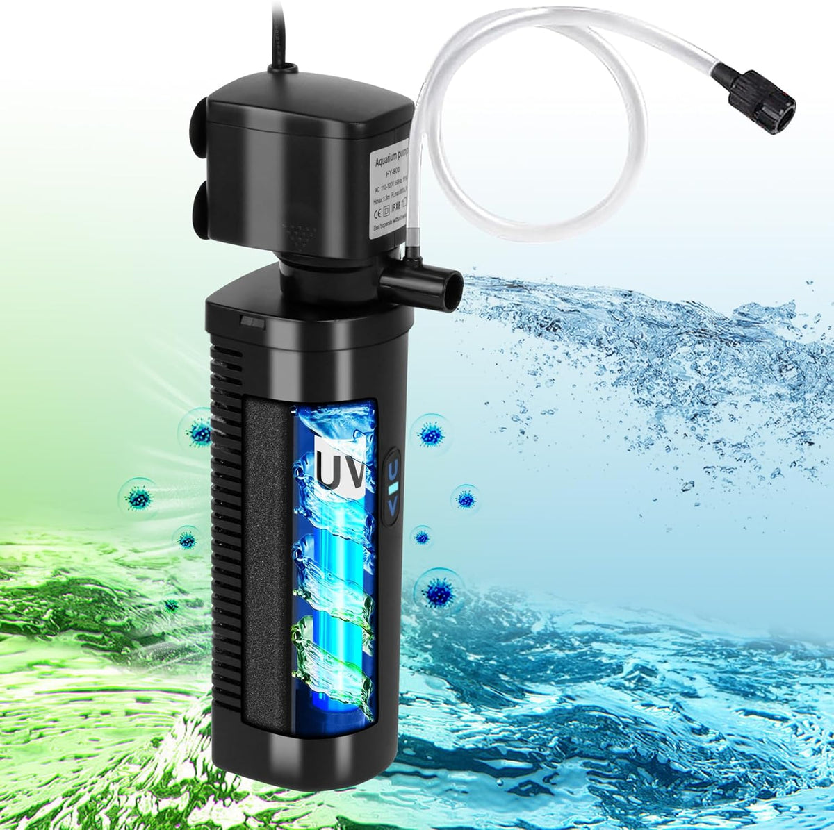 UV Aquarium Filter - Green Clean Machine with Submersible Pump