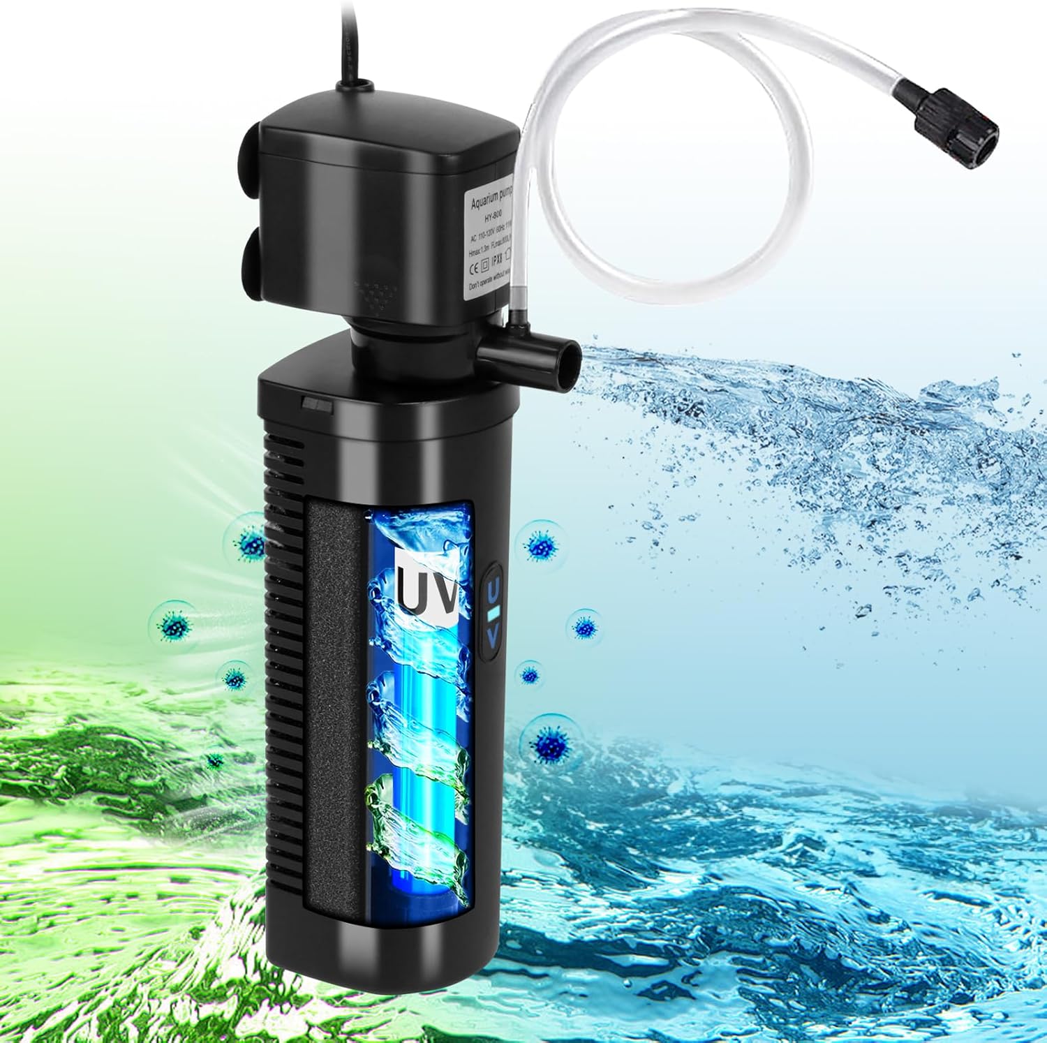 UV Aquarium Filter - Green Clean Machine with Submersible Pump