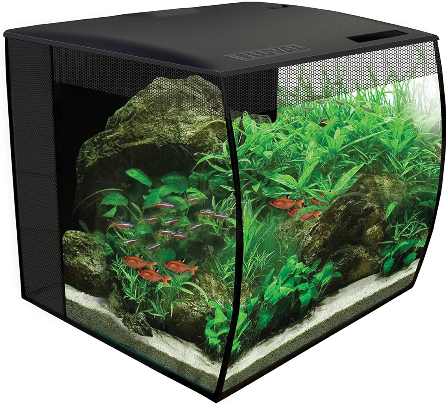 Flex 57 - 15 Gallon Glass Aquarium Kit - Contemporary Design with RGB LED