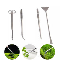 Aquascaping Tools 5 in 1 Kit - Stainless Steel Aquarium Plant Tools Set