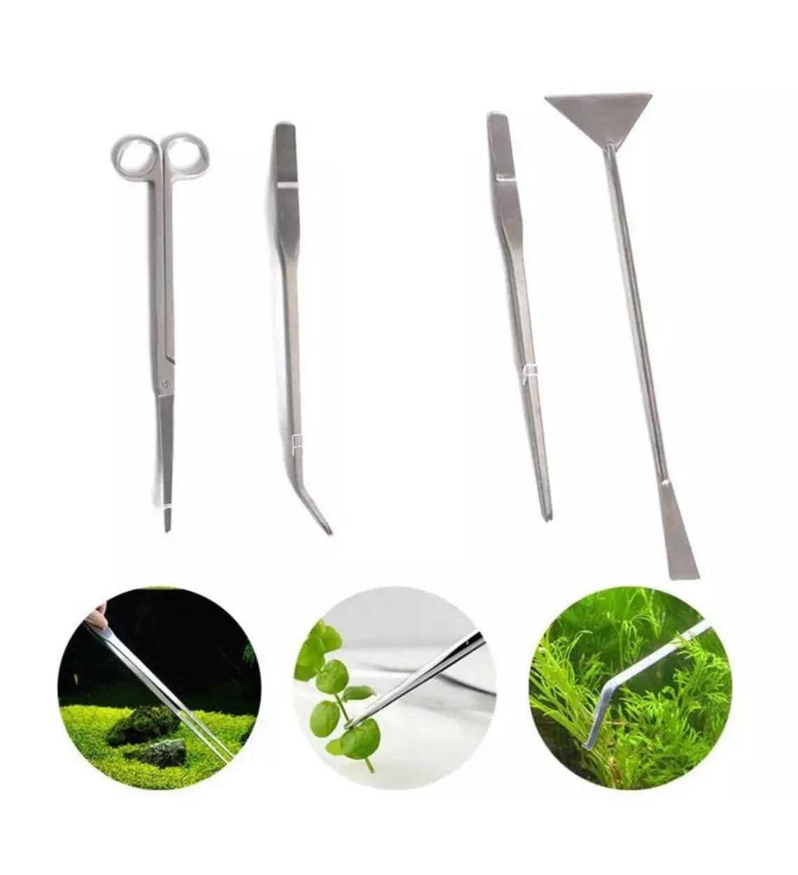 Aquascaping Tools 5 in 1 Kit - Stainless Steel Aquarium Plant Tools Set